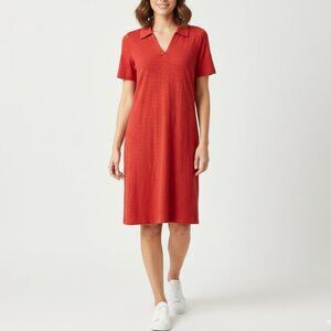 Boden Knit Red Shirt Dress Size 4R Vacation Relax Minimalist Preppy